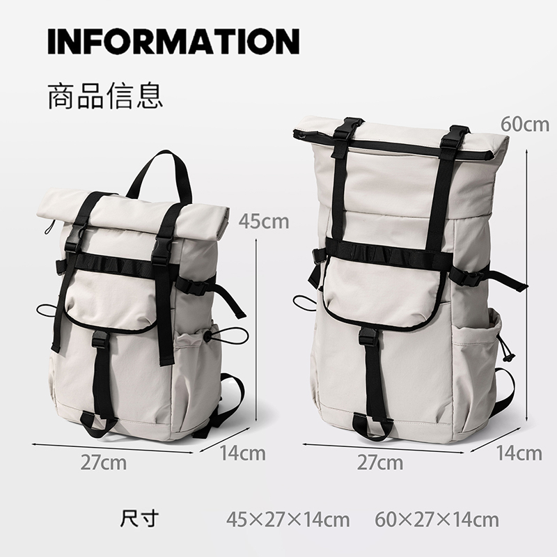 New Men's Roll Mouth Expandabl - огляд і ціна Canvas Backpack Casual