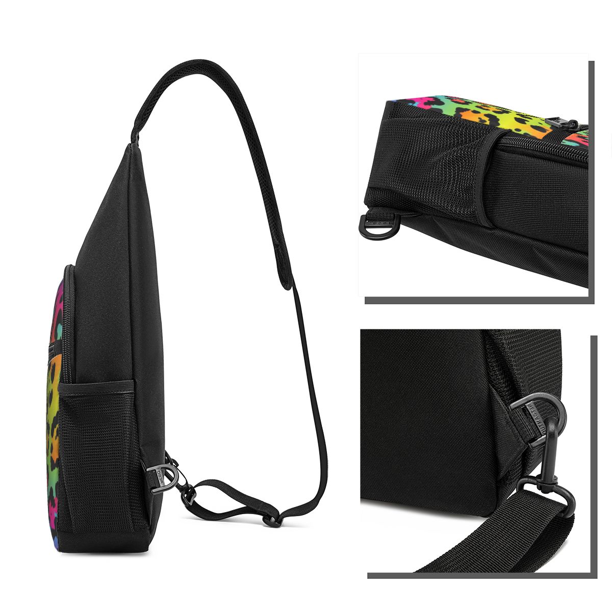 Rainbow Leopard Print Chest Ba - огляд і ціна Sling Backpack Shoulder