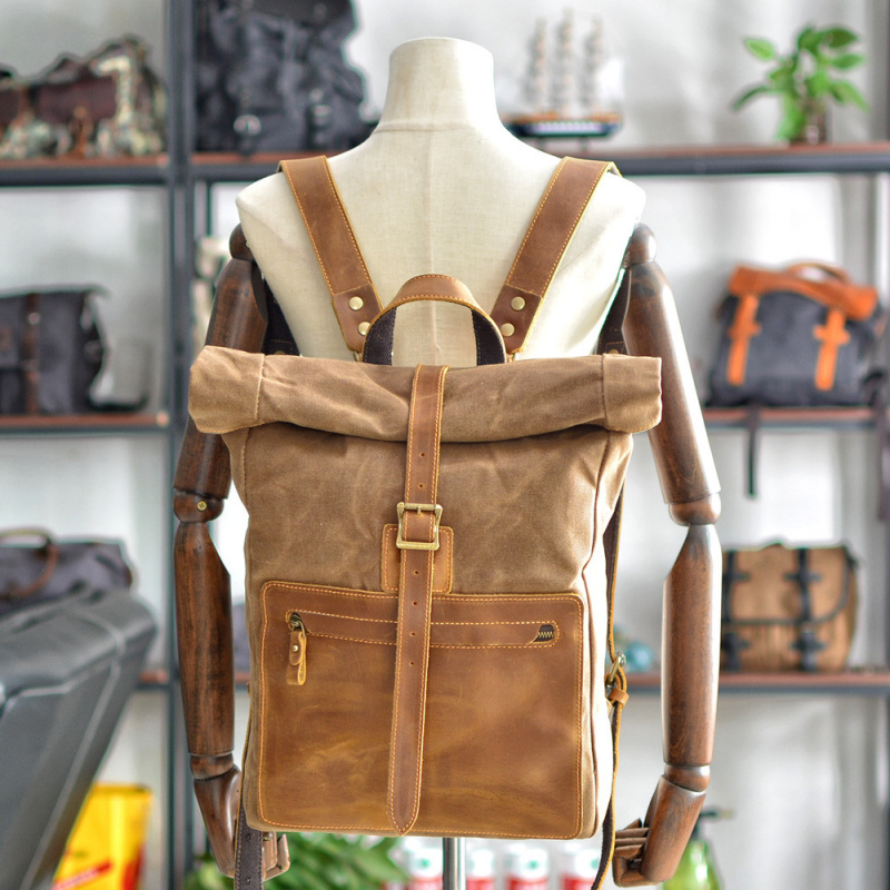 New simple and retro wax canva - огляд і ціна Canvas Backpack Casual